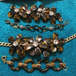 J.Crew Tortoise Shell material Necklace bracelet